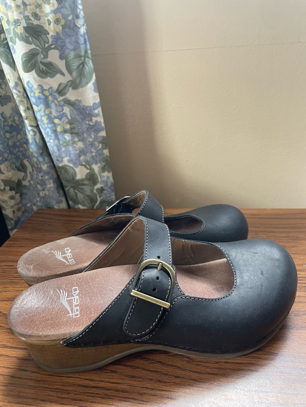 Dansko Martina Leather Maryjane Clog Mules Black Women’s Size 38
